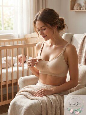 LAMAZE Maternity Women's Seamless Comfort and Nursing Bra, Skin, Size XL